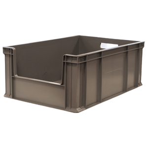 RackZone Euro Picking Container 600x400x230 Grey, ideal for storage and stacking.