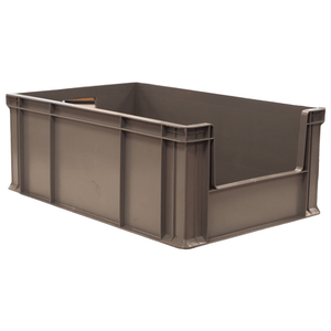 RackZone Euro Picking Container 600x400x230mm Grey, open front for storage.