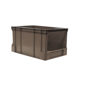 RackZone Euro Picking Container 600x400x320mm, grey, wide opening, stackable.