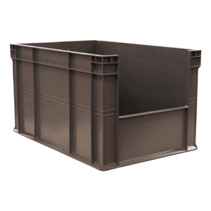 RackZone Euro Picking Container 600x400x320 Grey, open front for storage.