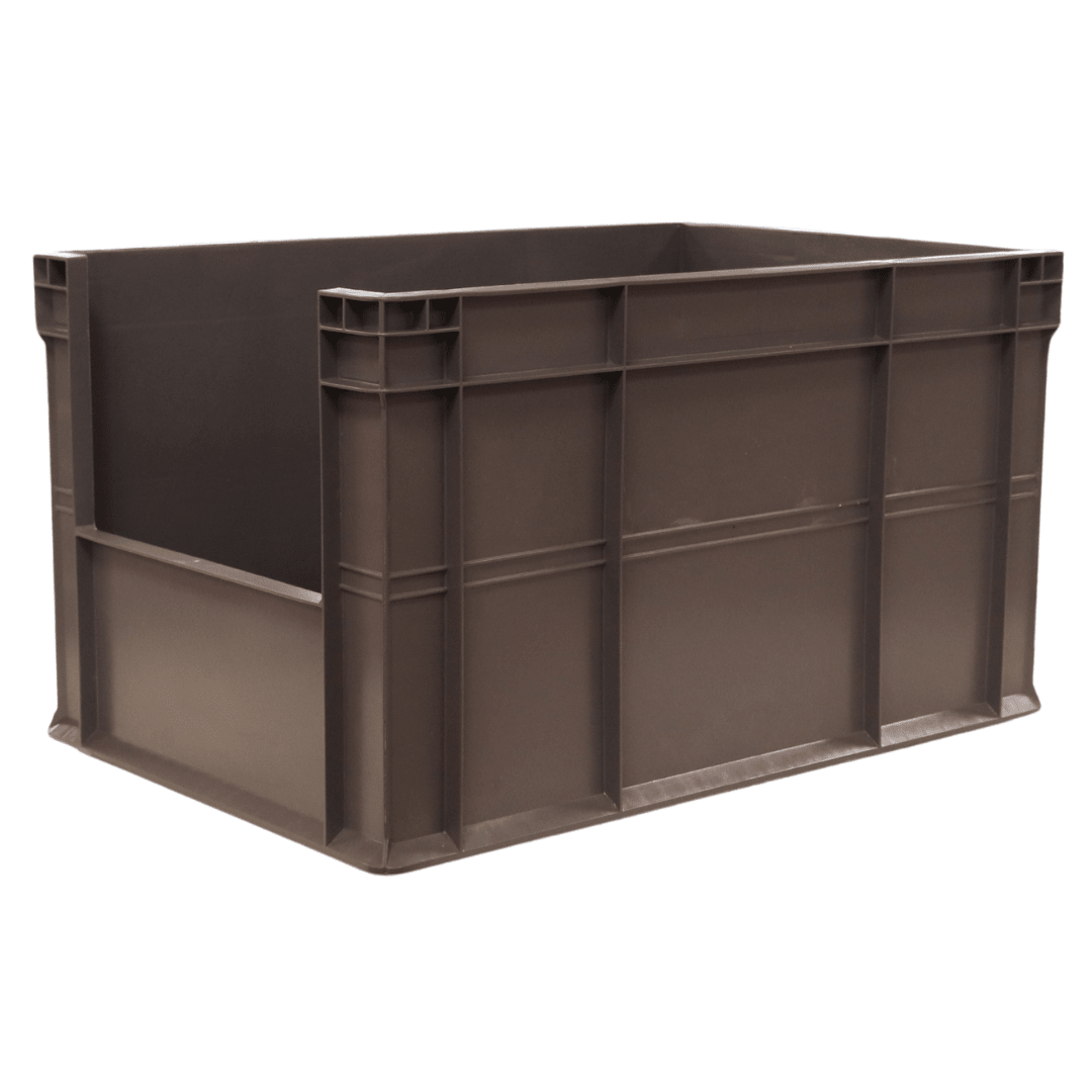 RackZone Euro Picking Container 600x400x320mm, grey, stackable, open top.