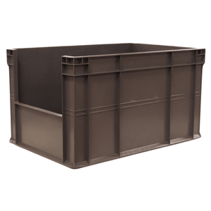 RackZone Euro Picking Container 600x400x320mm, grey, stackable, open top.