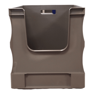 RackZone Euro Picking Container 600x400x420mm, grey, stackable with handles.