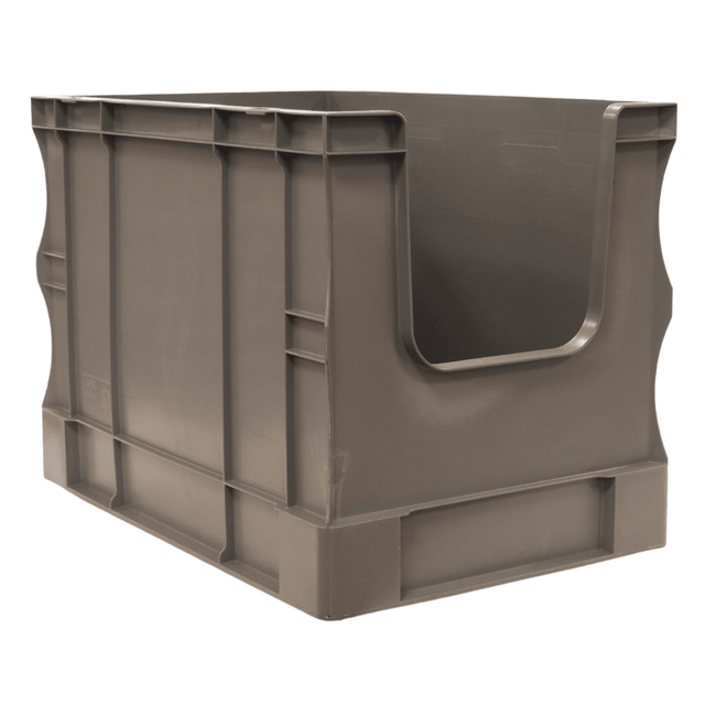 RackZone Euro Picking Container 600x400x420mm Grey, ideal for stackable storage.