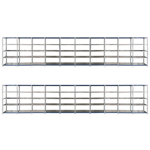 Two RackZone Easy Rack 5-level shelves, 2000h x 1000w, are shown side by side.