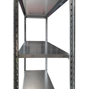RackZone Easy Rack Galvanise 5 Level unit, 2000h x 1000w x 400d, side view.
