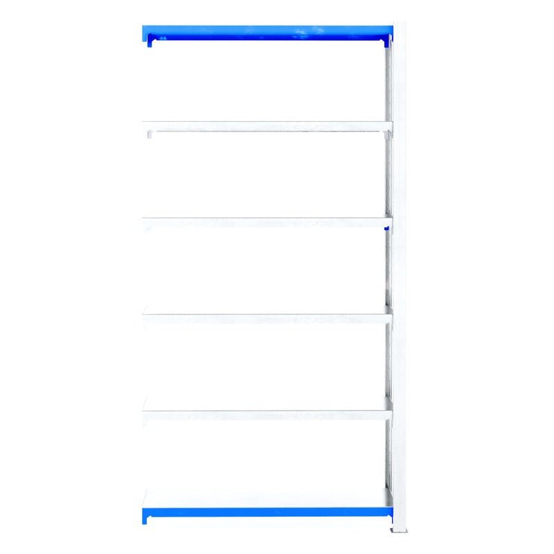 RackZone Easy Rack Galvanised Shelving 400mm Depth Extender, five tiers.