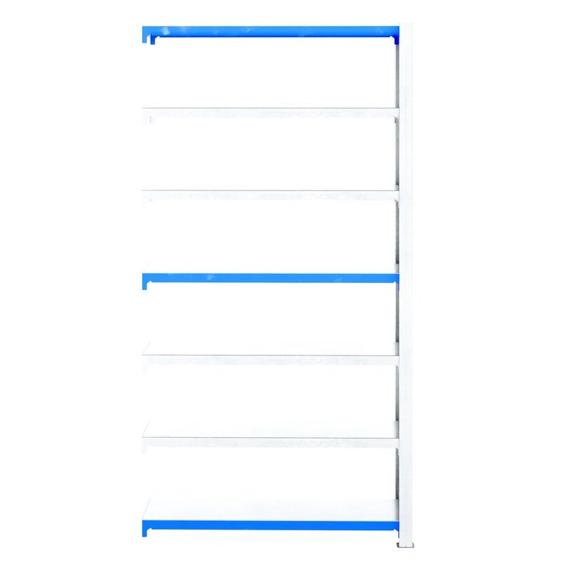 RackZone Easy Rack Galvanised 6-tier Extender shelf, 400mm deep, front view.