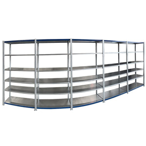 RackZone Easy Rack Galvanise 5 Bay, 5 Level, 2000h Shelving in Sleek White Finish.