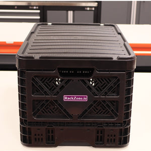 A grey RackZone Foldable Picking Crate 540x360x300mm 48L on a light surface.