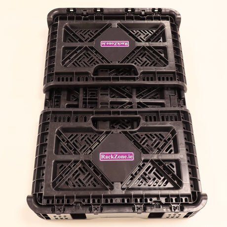 Two stacked RackZone 48L Foldable Picking Crates provide strong storage.