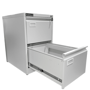 RackZone Two Door Filing Cabinet offers lockable storage with two compartments.