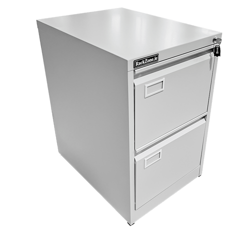 RackZone Two Door Filing Cabinet, 718H x 457W x 620D, lockable storage.