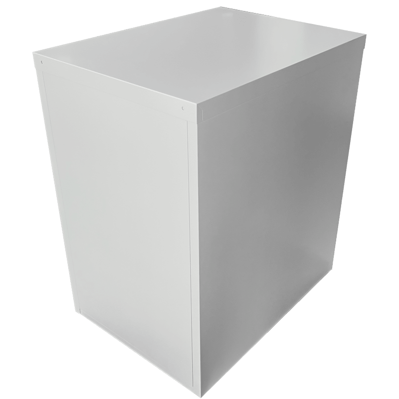 RackZone Two Door Filing Cabinet 718H x 457W x 620D on white background.