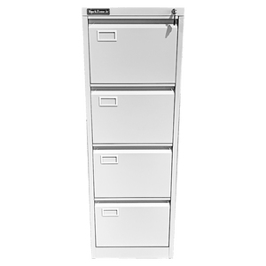 RackZone Four Door Filing Cabinet, 1323H x 457W x 620D, lockable office storage.