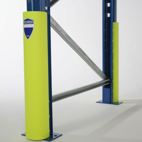 RackZone 120mm HDPE Upright Protectors offer bright yellow rack protection.