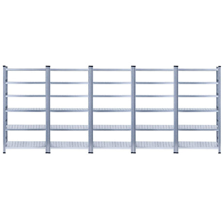 RackZone Galvanised Shelving 5 Bay, 5 Level—ideal for warehouse storage.