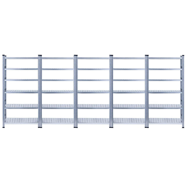 RackZone Galvanised Shelving 5 Bay, 5 Level—ideal for warehouse storage.