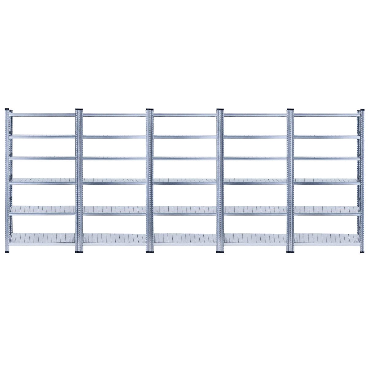RackZone Galvanised Shelving, 6-Level, 5-Bay, 2500h x 900w x 600d.