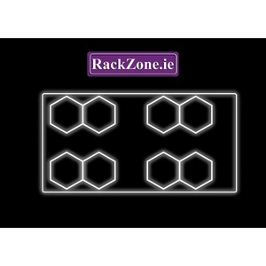 Diagram of four hexagon pairs showing Hexagonal LED Set 3 by RackZone.