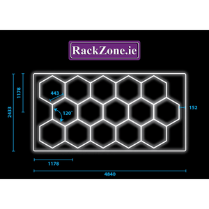 Hexagonal LED Set 5 - 4835mm x 2435mm - RackZone
