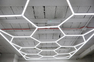 The RackZone Hexagonal LED Set 5 creates a honeycomb look on your ceiling.