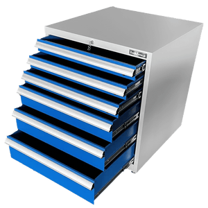 The RackZone Industrial Six Drawer Cabinet is shown on a white background.