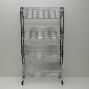 Wire Chrome Basket Shelf 1690H x 910W x 460D 4 Level