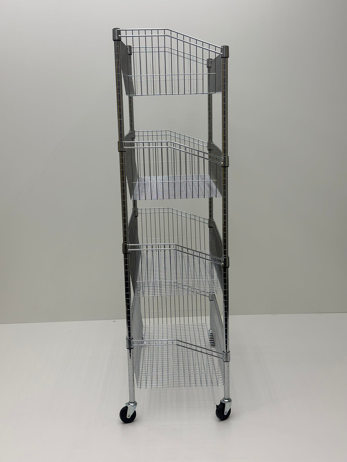 Wire Chrome Basket Shelf 1690H x 910W x 460D 4 Level