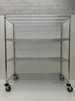 4 Tier Chrome Plated Security Trolley 1600H x 1520W x 610D