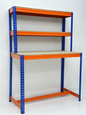 Value Workbench Orange/Blue 1670H x 1200W x 600D c/w 15mm Chipboard 500KG