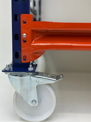 Mobile Longspan Shelving 2150H x 1250W x 600D c/w 4 Levels with White Laminated Chipboard