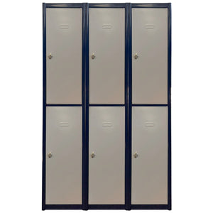 RackZone Metal Locker 2 Door, 3 Bay, biosafe paint, 1800x500x300mm.