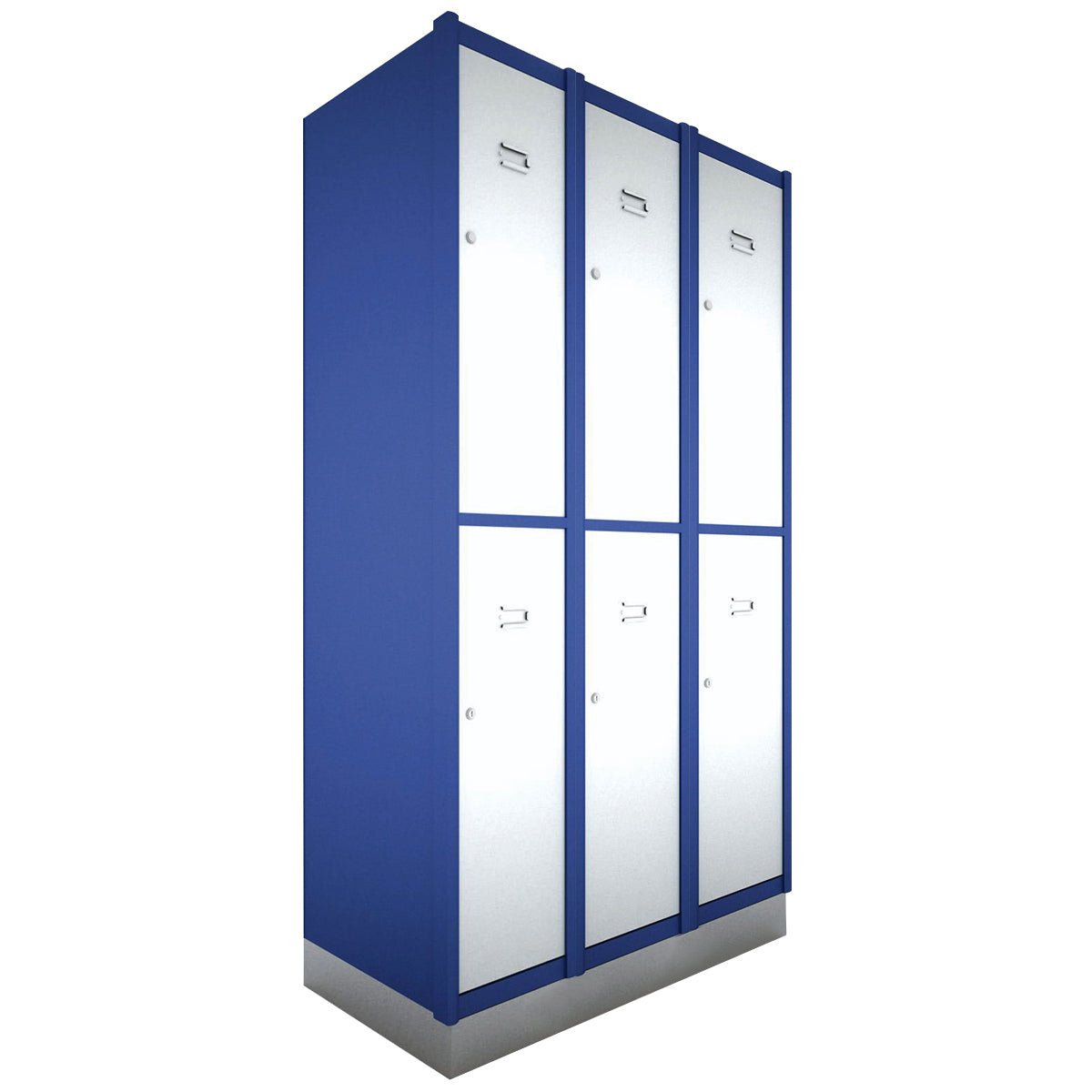 RackZone Metal Locker, 2 Door, 1800x500x300mm with padlock, 3 bay.