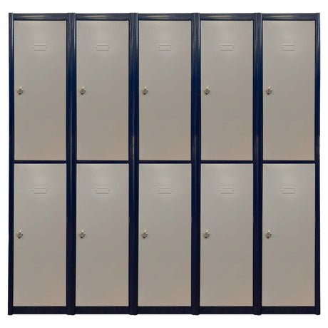 Eight RackZone Metal Locker doors (2 rows x 4 columns), padlock-ready, 5 Bay.