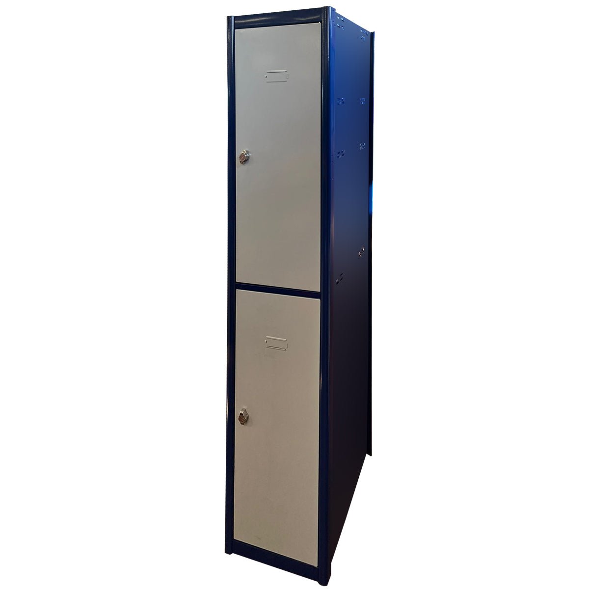 RackZone Metal Locker 2 Door 1800x500x300mm with padlock, isolated on white.