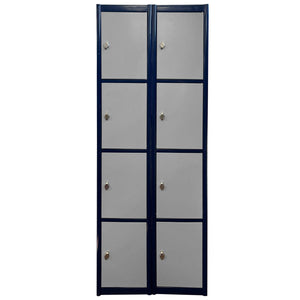 Metal Locker 4 Door 1800 x 500 x 300mm c/w Padlock 2 Bay