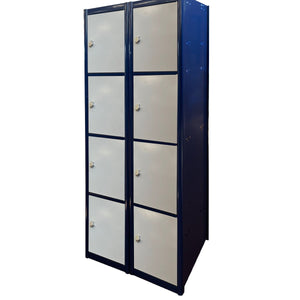 Metal Locker 4 Door 1800 x 500 x 300mm c/w Padlock 2 Bay