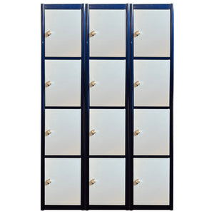 Metal Locker 4 Door 1800 x 500 x 300mm c/w Padlock 3 Bay