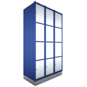 Metal Locker 4 Door 1800 x 500 x 300mm c/w Padlock 3 Bay