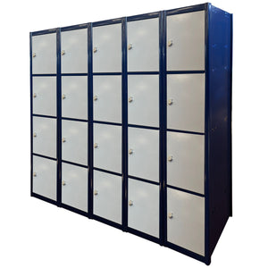 Metal Locker 4 Door 1800 x 500 x 300mm c/w Padlock 5 Bay