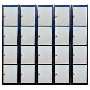 Metal Locker 4 Door 1800 x 500 x 300mm c/w Padlock 5 Bay