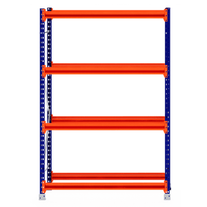 RackZone Tyre Racking Starter: 4 orange shelves, blue supports, 600mm deep.