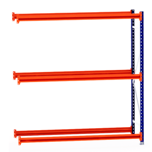 RackZone Tyre Racking 600mm Extender with orange beams and blue supports.