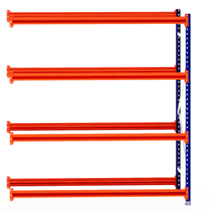 RackZone Tyre Racking 600mm Extender: 4 orange shelves, blue frame.