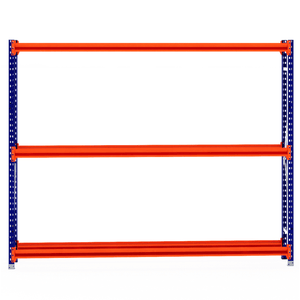 RackZone Tyre Racking 600mm Depth Starter—Heavy-duty with orange & blue frame.