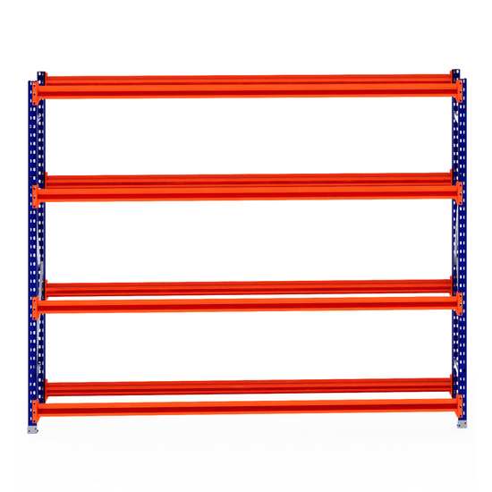 RackZone Tyre Racking 600mm Depth Starter with blue frame and orange bars.