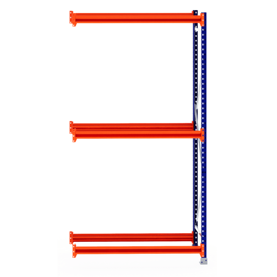 RackZone Tyre Racking 600mm Extender: blue frame, 3 orange support beams.