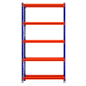 RackZone Tyre Racking Starter, 600mm deep, blue frame and orange shelves.