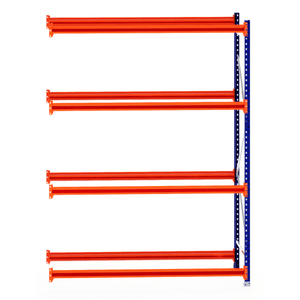 RackZone Tyre Racking 600mm Depth Extender in orange and blue on white background.